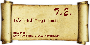 Tárkányi Emil névjegykártya