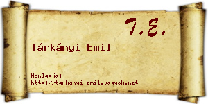 Tárkányi Emil névjegykártya