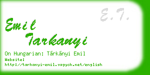 emil tarkanyi business card