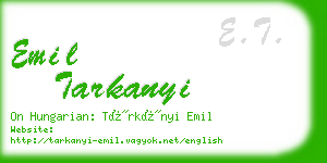 emil tarkanyi business card